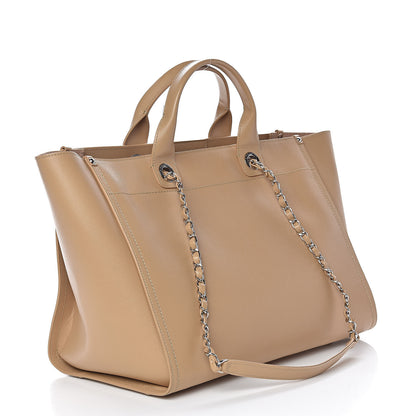 Chanel Caviar Large Studded Deauville Tote Beige 3 of 16