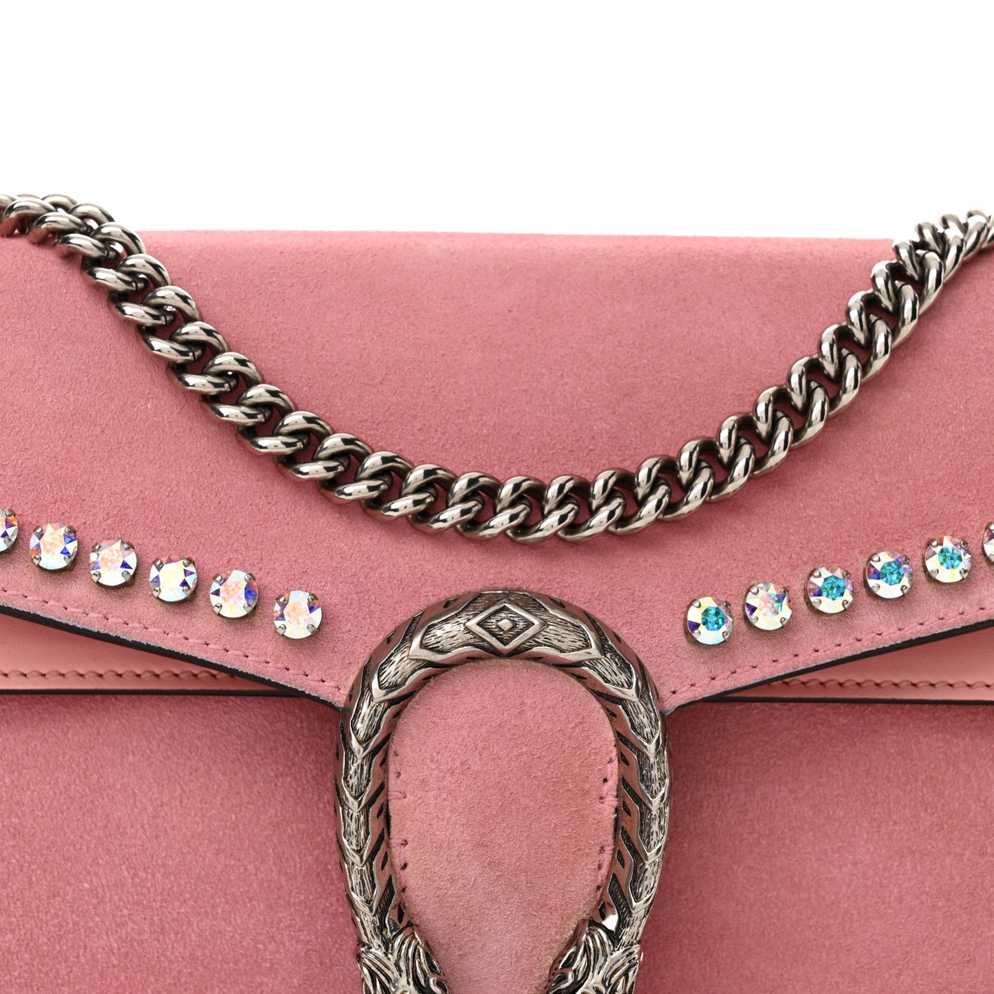 Suede Crystal Small Dionysus Shoulder Bag Peonia