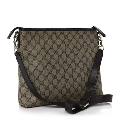 Gucci GG Monogram Web Flat Messenger Bag Dark Brown 3 of 14