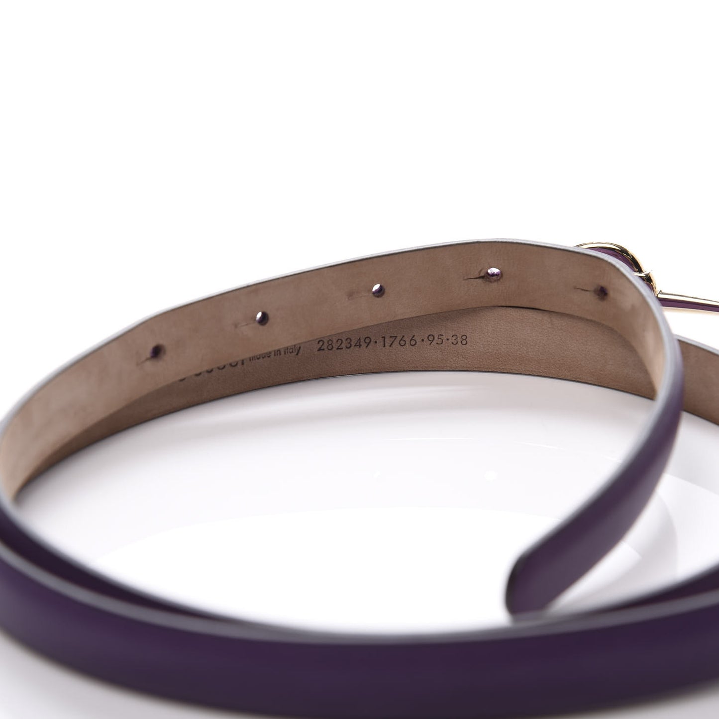 Calfskin Horsebit Skinny Belt 95 38 Purple