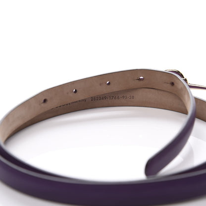 Gucci Calfskin Horsebit Skinny Belt 95 38 Purple 5 of 6