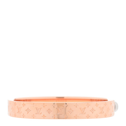 Louis Vuitton Brass Monogram Nanogram Cuff S Pink Gold 3 of 5