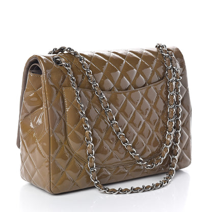 Chanel Patent Quilted Maxi Double Flap Grey 3 of 13