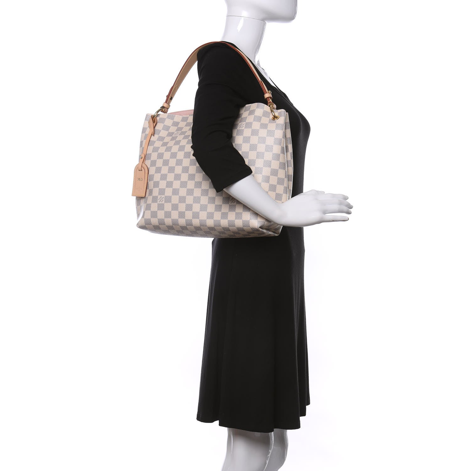 Louis Vuitton Damier Azur Graceful PM Rose Ballerine 2 of 11