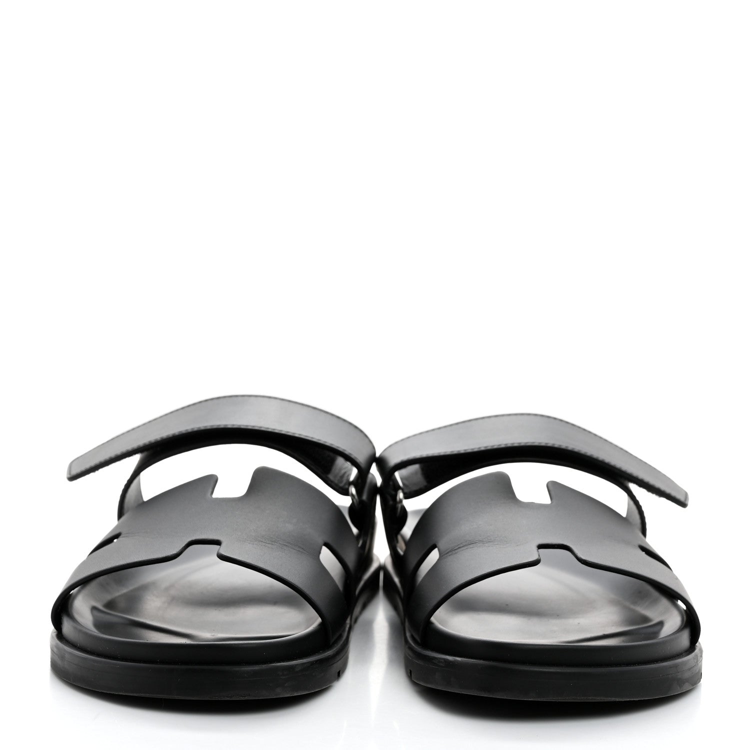 Hermes Calfskin Womens Chypre Sandals 40 Black 2 of 9