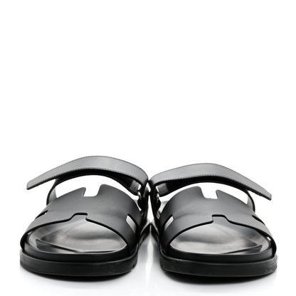 Hermes Calfskin Womens Chypre Sandals 40 Black 2 of 9