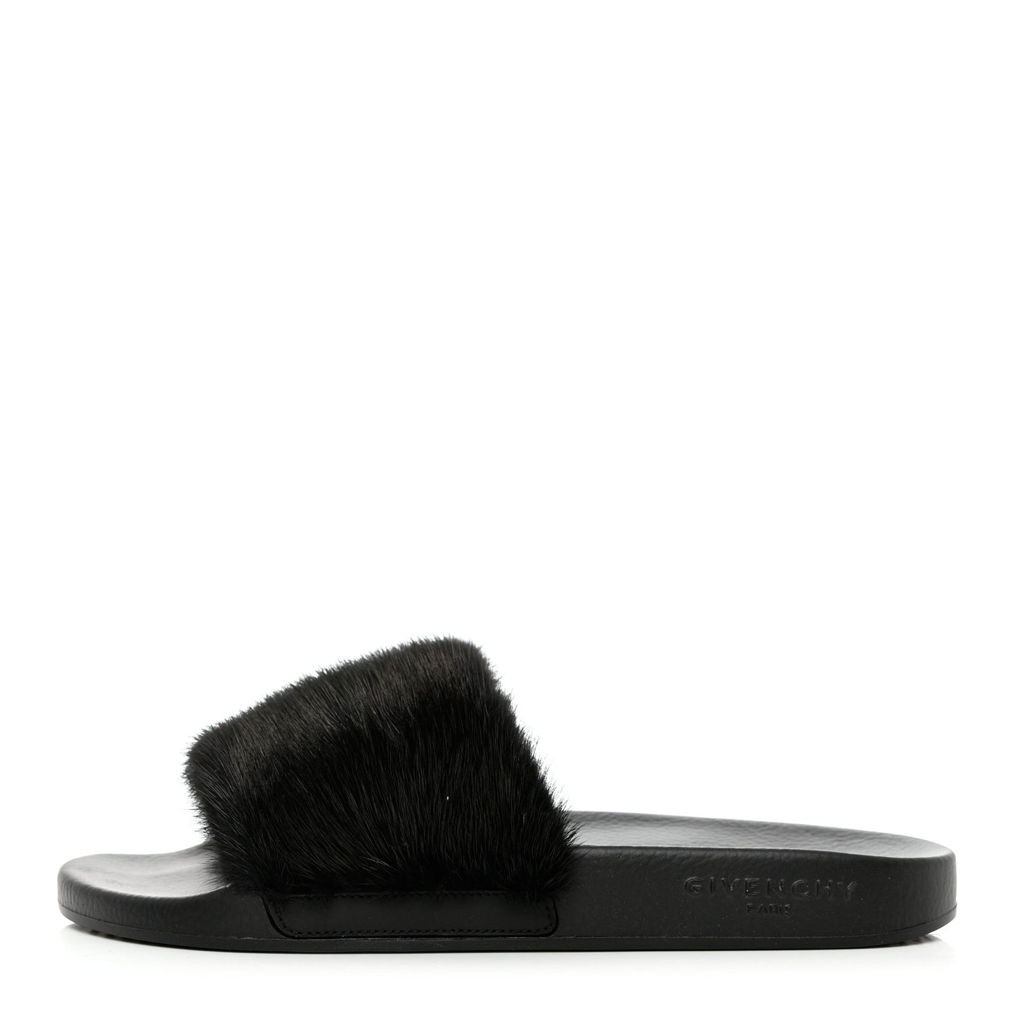 Mink Rubber Slide Sandals 39 Black