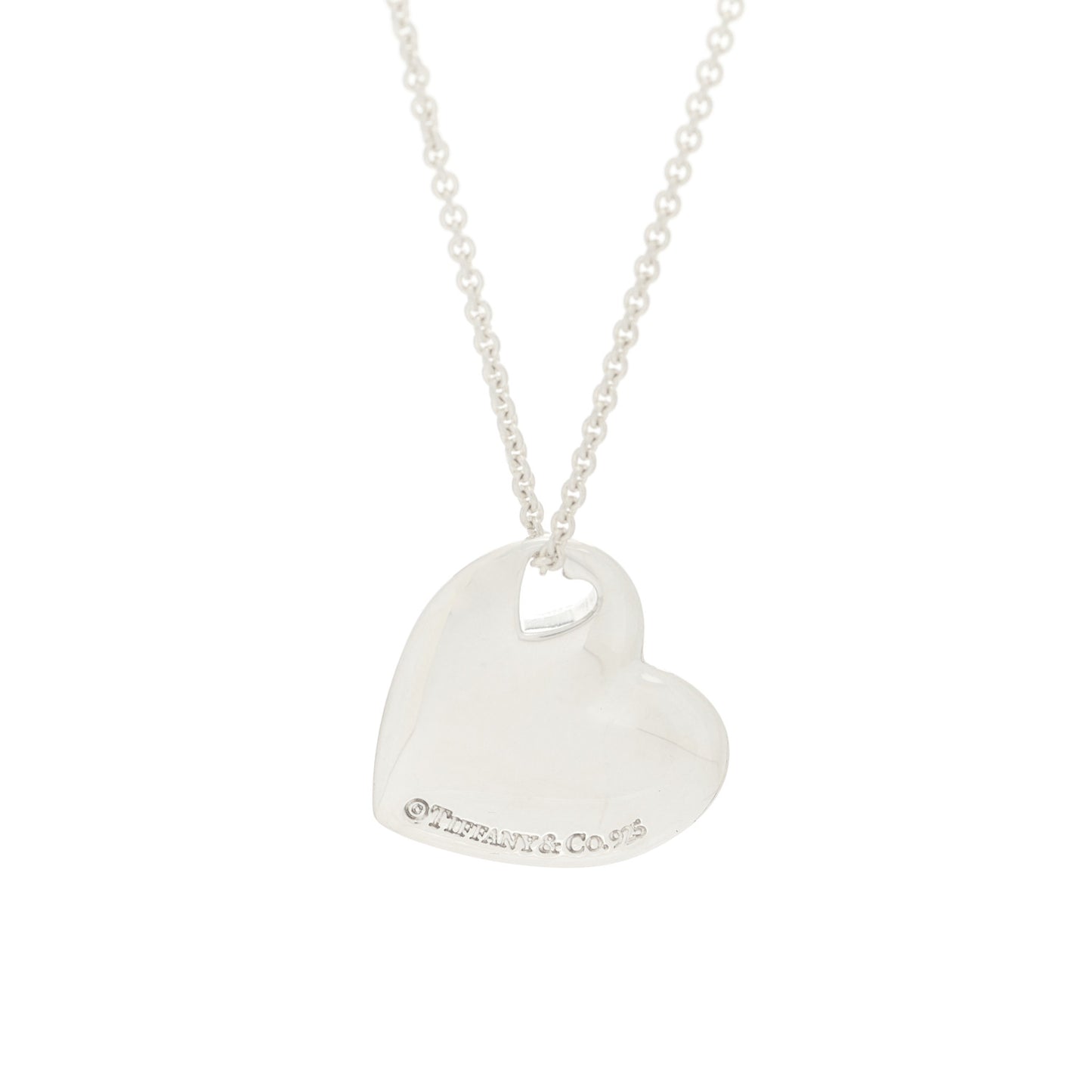 Sterling Silver Heart Cutout Pendant Necklace