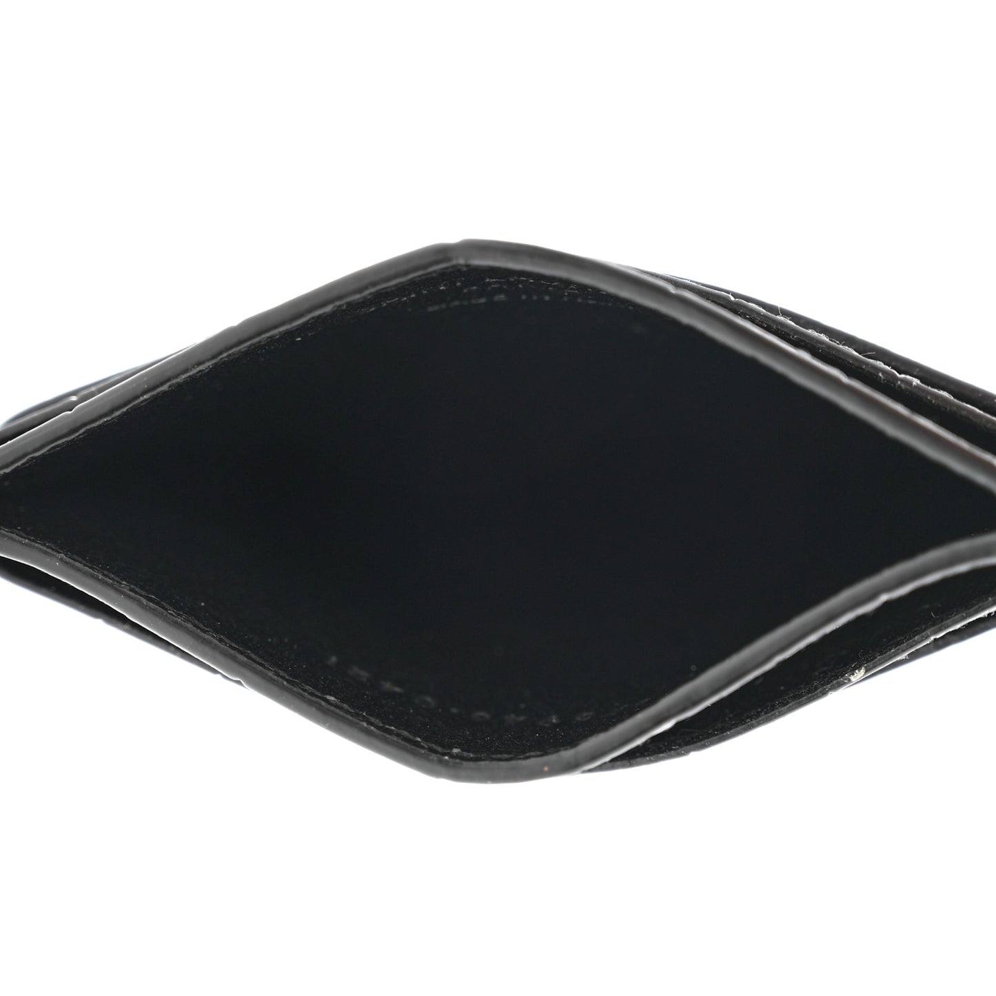Calfskin Crocodile Embossed Card Case Black