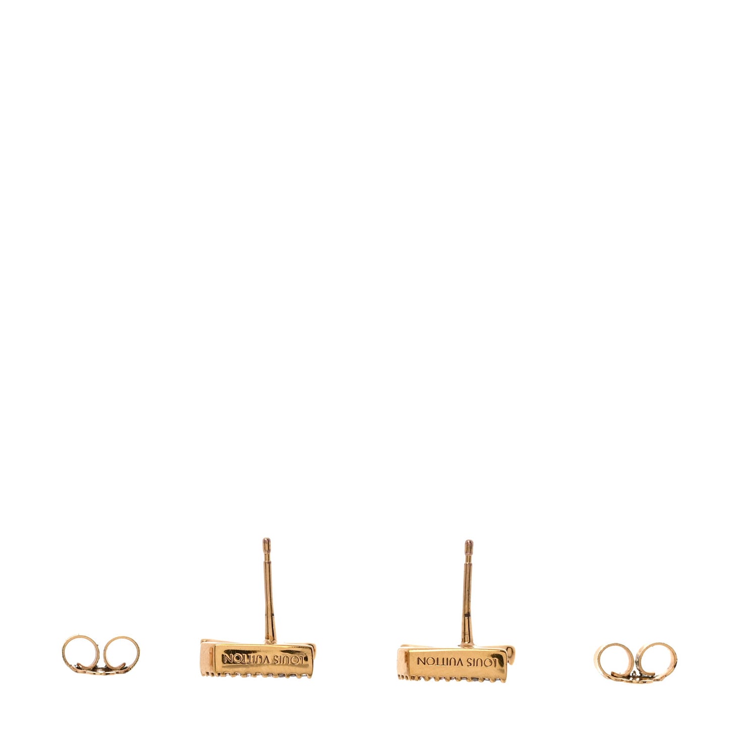 Metal Crystal LV Iconic Earrings Gold