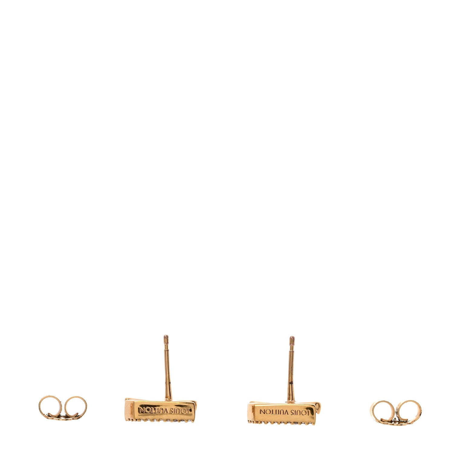 Louis Vuitton Metal Crystal LV Iconic Earrings Gold 3 of 6