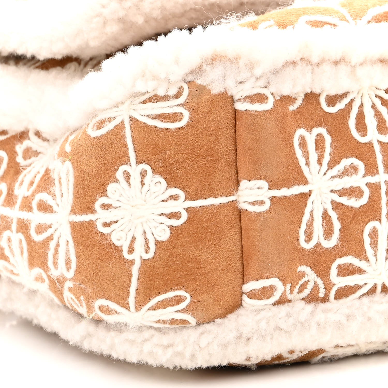 Chanel Suede Shearling Lambskin Embroidered Medium Chanel 19 Flap Brown White 9 of 11
