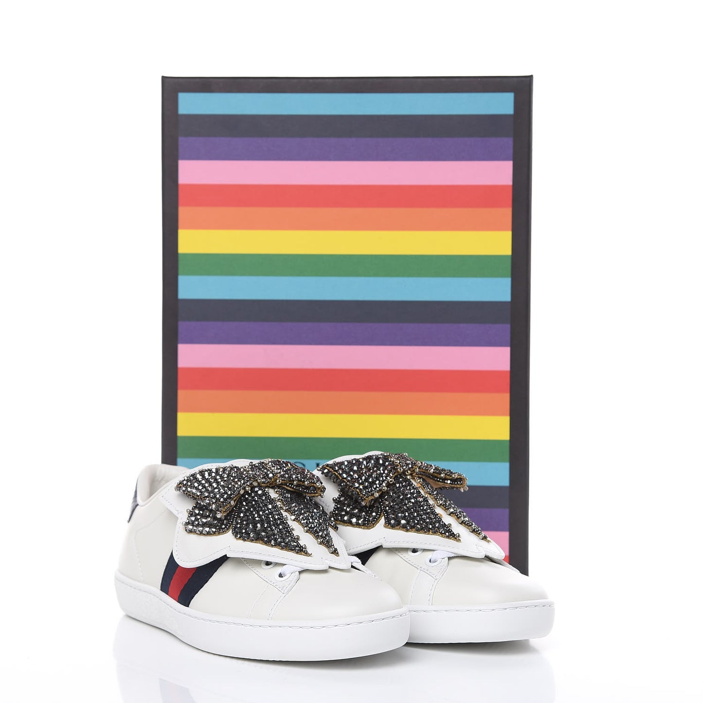 Calfskin Ayers Web Womens Ace Bow Lace Sneakers 34.5 White