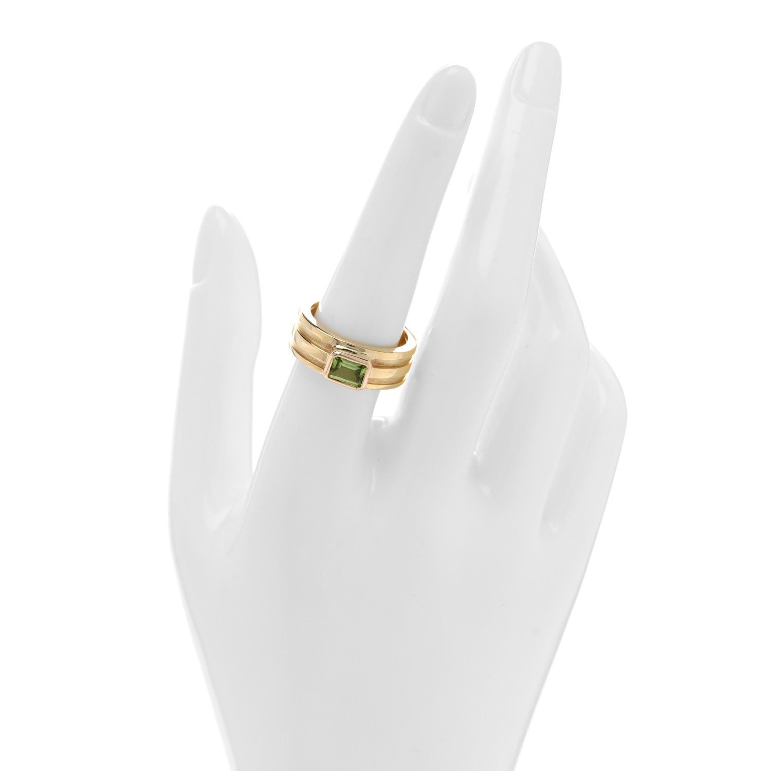 Tiffany 18K Yellow Gold Peridot Atlas Ring 58 8.25 2 of 4