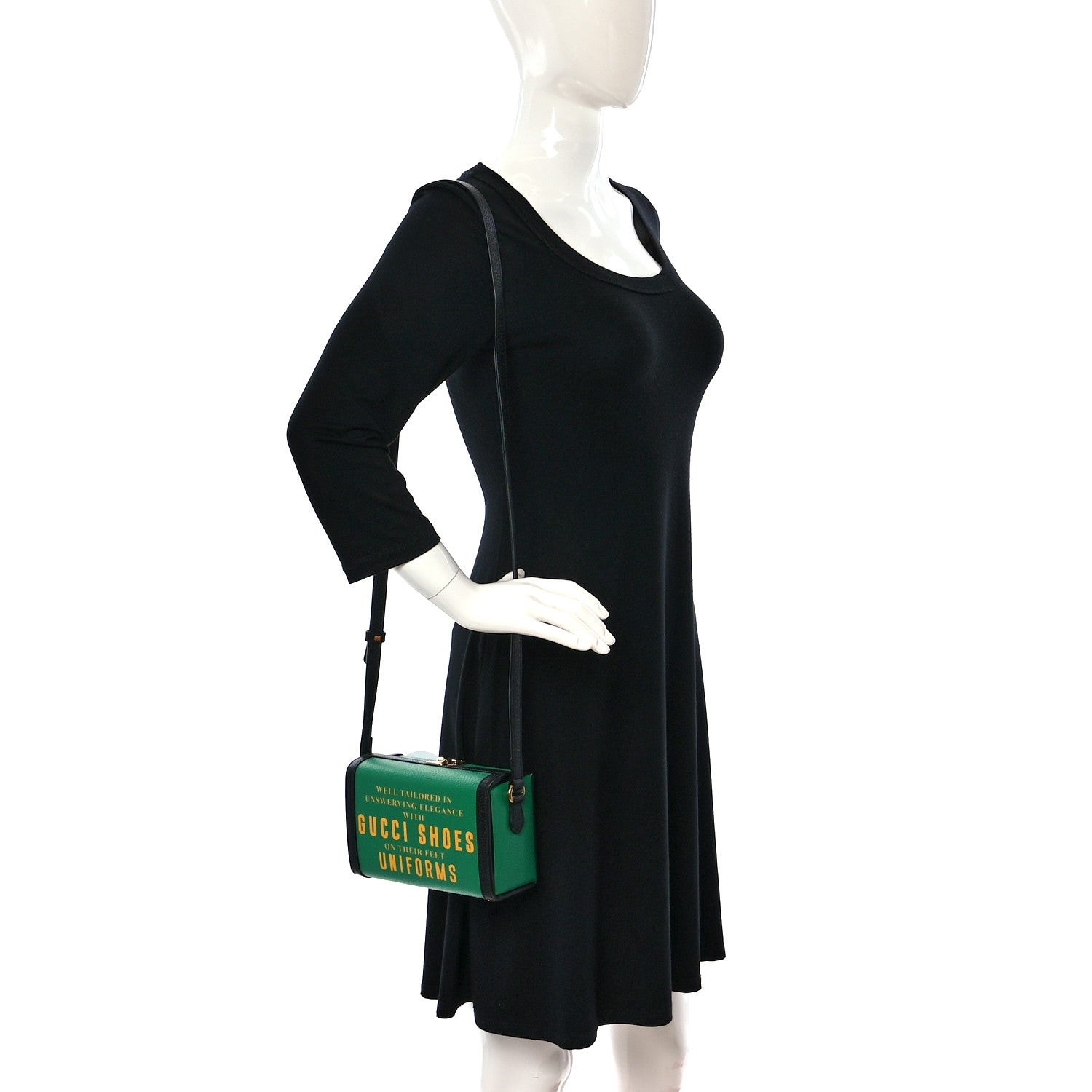 Gucci Grained Calfskin Gucci 100 Mini Bag Green 2 of 8