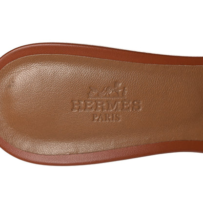 Hermes Calfskin Oasis Sandals 35 Gold 7 of 8