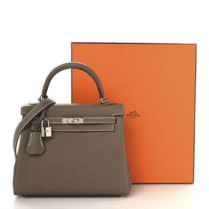 Hermes Togo Kelly Retourne 25 Etoupe 11 of 11