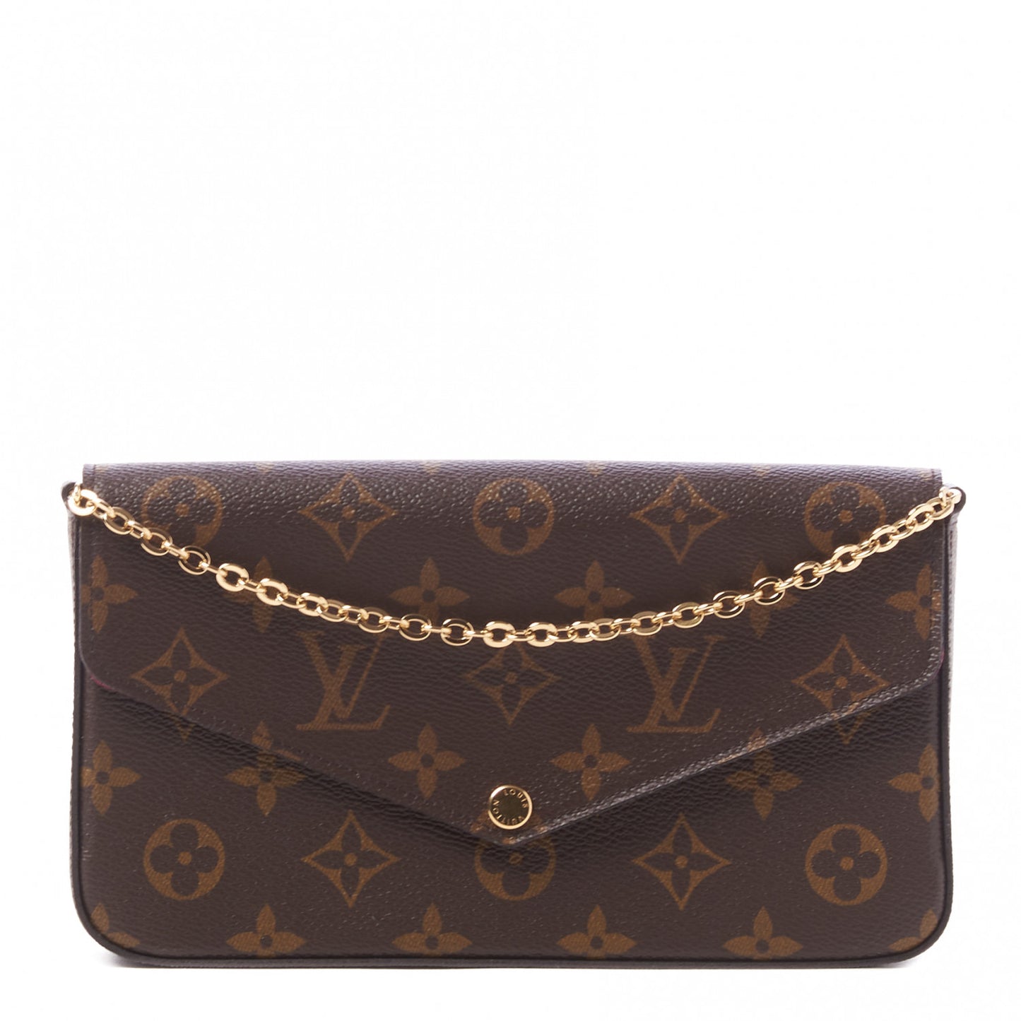 Monogram Pochette Felicie Chain Wallet Fuchsia