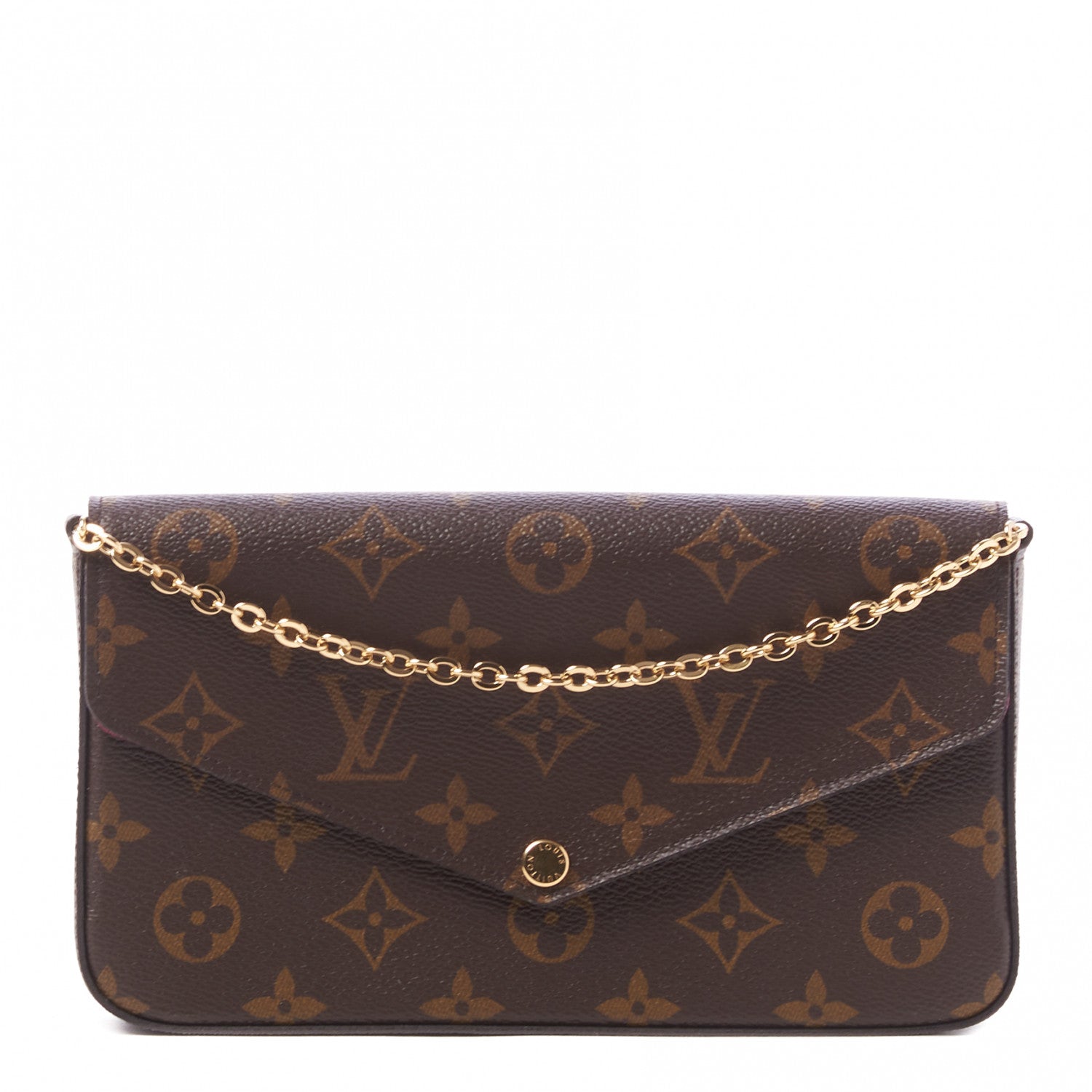 Louis Vuitton Monogram Pochette Felicie Chain Wallet Fuchsia 1 of 8