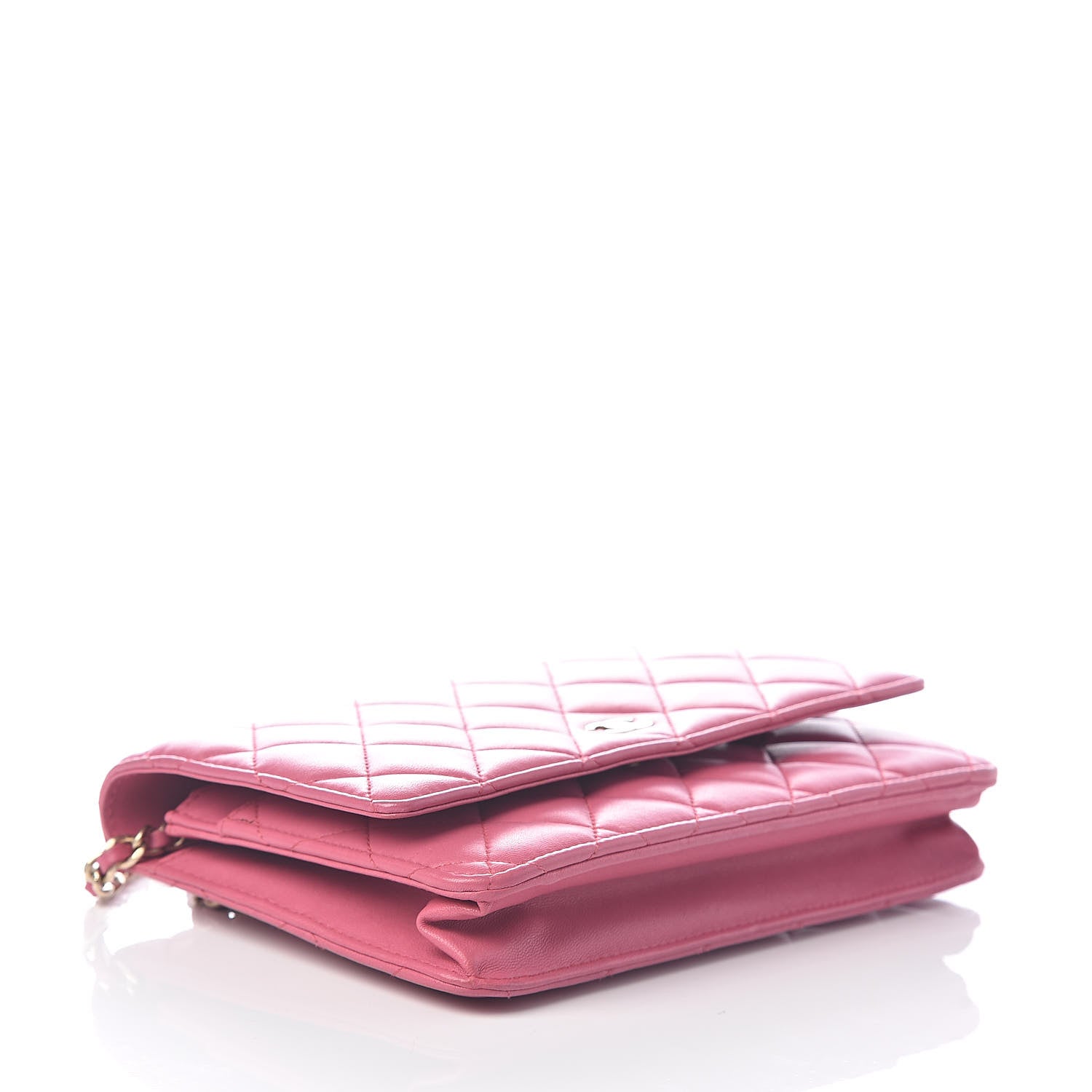 Chanel Lambskin Quilted Wallet On Chain WOC Pink 4 of 12