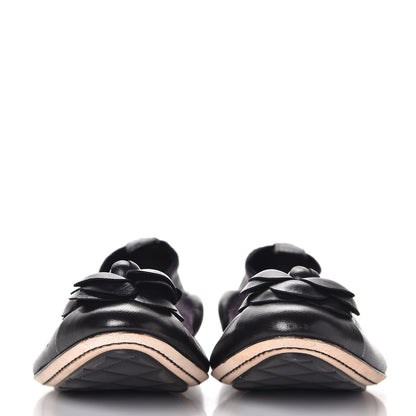 Chanel Lambskin Suede Camellia Cap Toe Ballerina Flats 37 Black 2 of 8