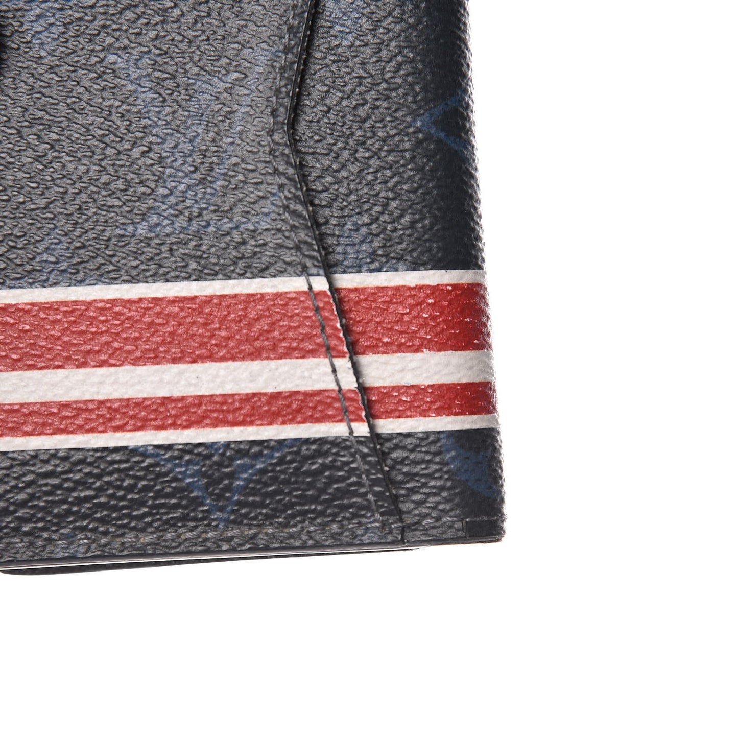 Monogram Cobalt Pocket Organizer NM Red Stripes