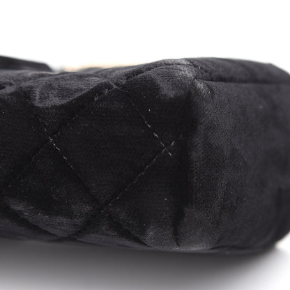 Chanel Velvet Quilted Small Clutch With Chain Black 11 of 12