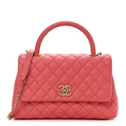 Chanel Caviar Quilted Small Coco Handle Flap Pink 1 of 15