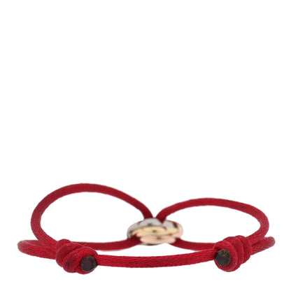 Cartier 18K Pink Yellow White Gold Trinity Cord Bracelet Red 2 of 4
