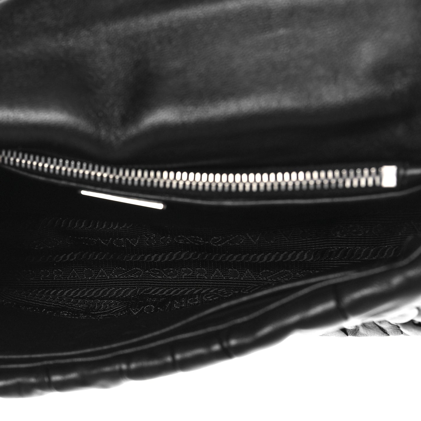 Nappa Gaufre Flap Shoulder Bag Black