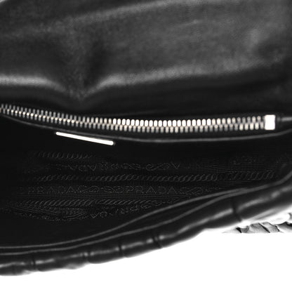 Prada Nappa Gaufre Flap Shoulder Bag Black 5 of 10