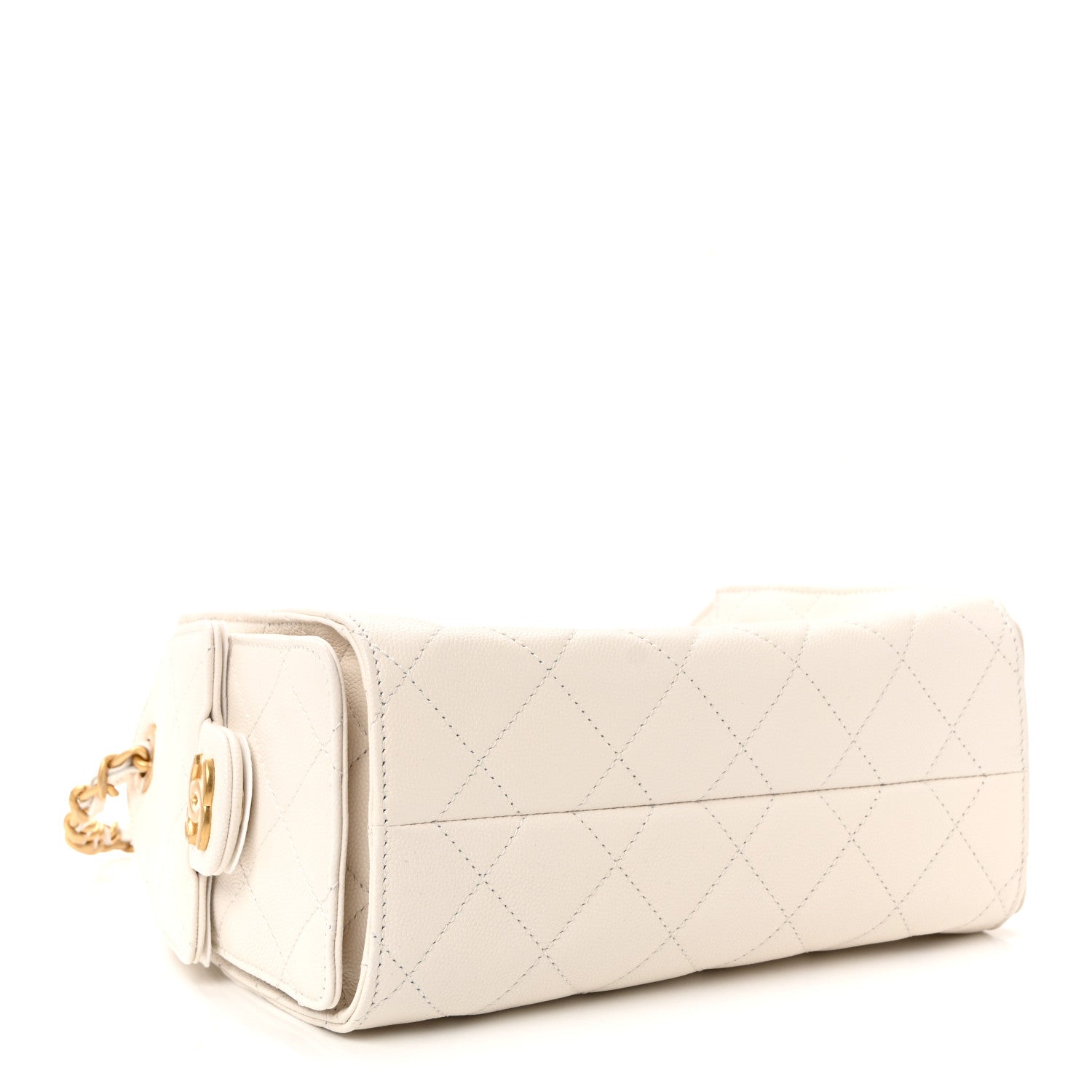 Chanel Caviar Quilted Mini Chanel 25 Handbag White 4 of 11