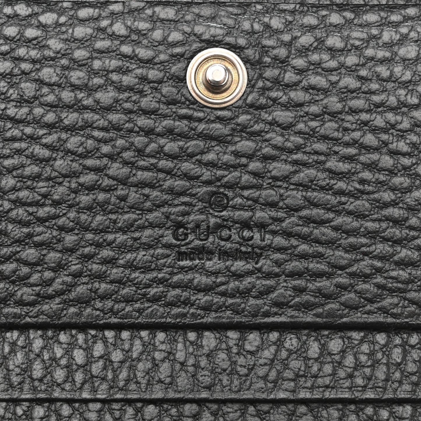 Dollar Calfskin Enamel Monochrome GG Marmont Card Case Black