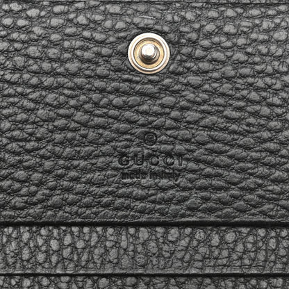 Gucci Dollar Calfskin Enamel Monochrome GG Marmont Card Case Black 6 of 9