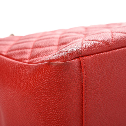 Chanel Caviar Quilted Grand Shopping Tote GST Red 8 of 13