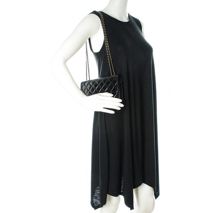 Chanel Patent Goatskin Quilted CC Eyelet Wallet On Chain Black 2 of 7