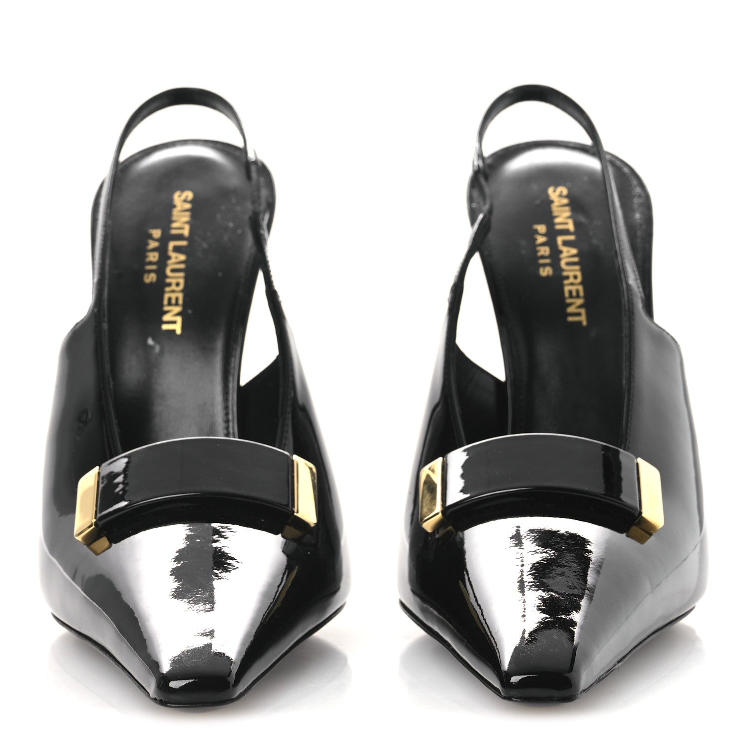 Saint Laurent Vernice Grupy Madame 115mm Slingback Pumps 38 Black