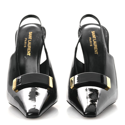 Saint Laurent Vernice Grupy Madame 115mm Slingback Pumps 38 Black 3 of 13