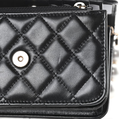 Chanel Calfskin Quilted Mini Maxi Pearls Wallet On Chain WOC Black 11 of 12