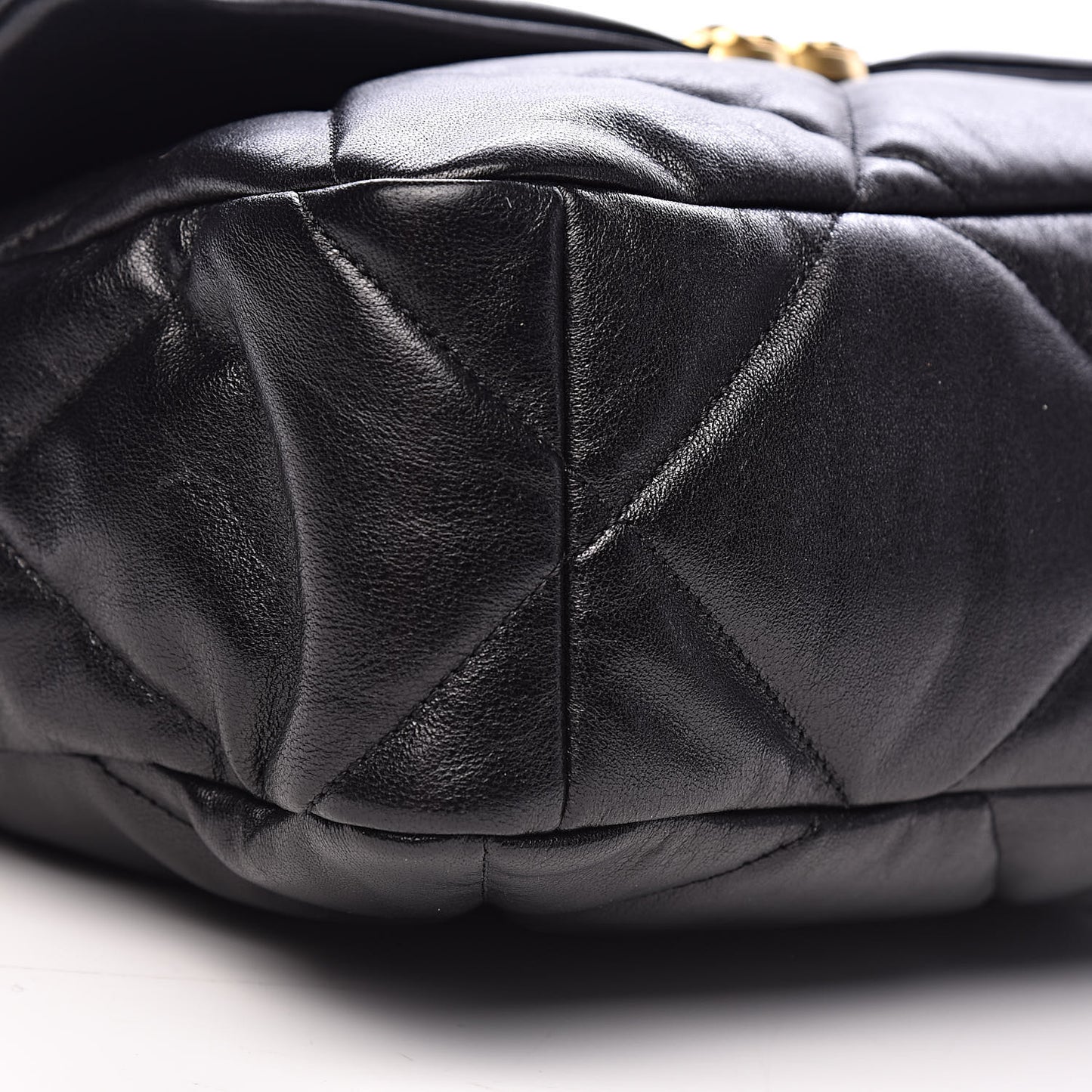 Lambskin Quilted Large 19 Flap Black