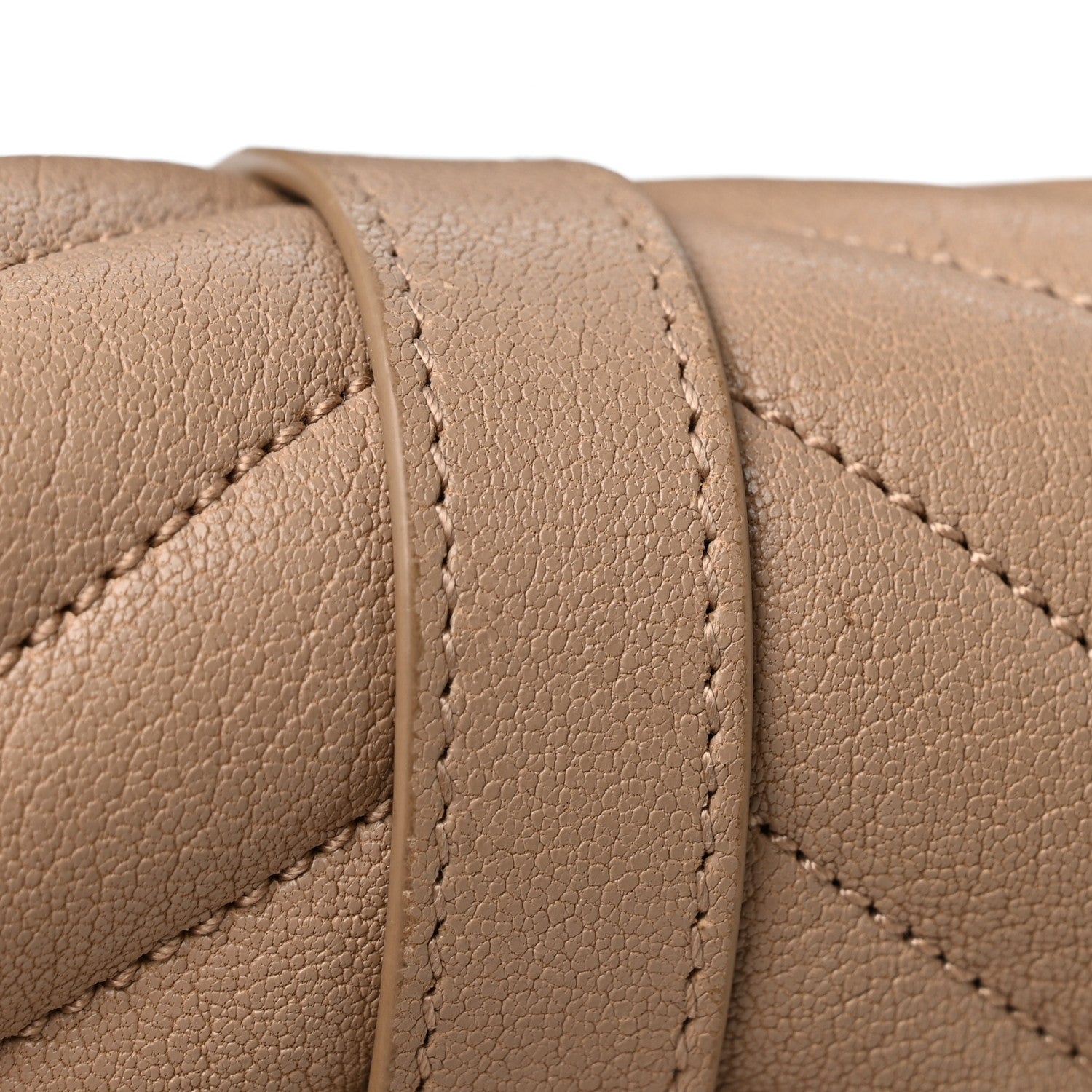 Saint Laurent Sheepskin Matelasse Chevron Monogram Medium College Bag Dark Beige 13 of 13