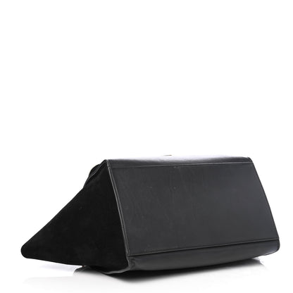 Celine Smooth Calfskin Suede Medium Bi-Color Trapeze Black 3 of 4