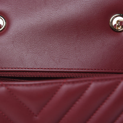 Chanel Calfskin Chevron Quilted Mini Statement Flap Burgundy 12 of 16