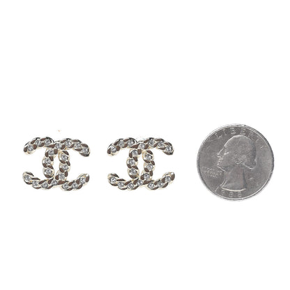 Chanel Crystal Pearls Coronation CC Earrings Gold 2 of 5