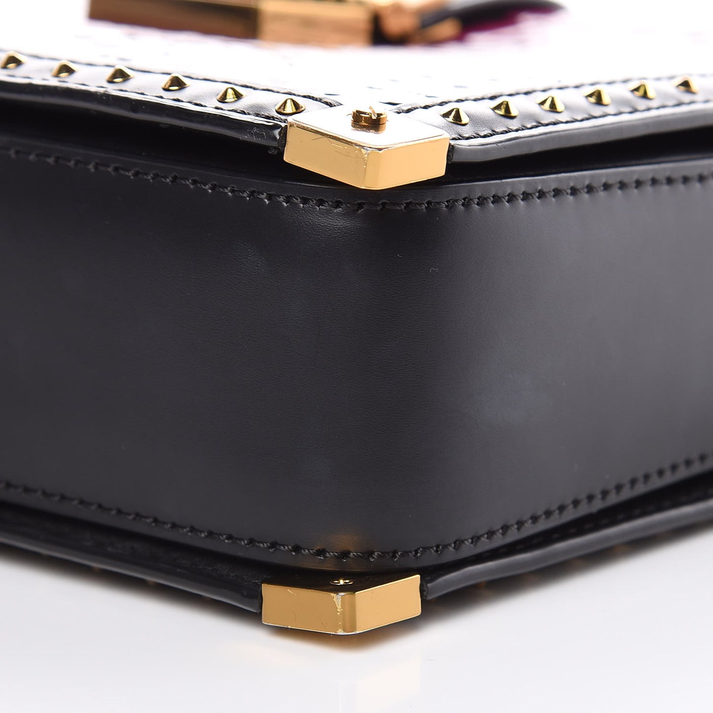 Calfskin Crocodile Embossed Mitte Degrade Kroko Shoulder Bag Purple