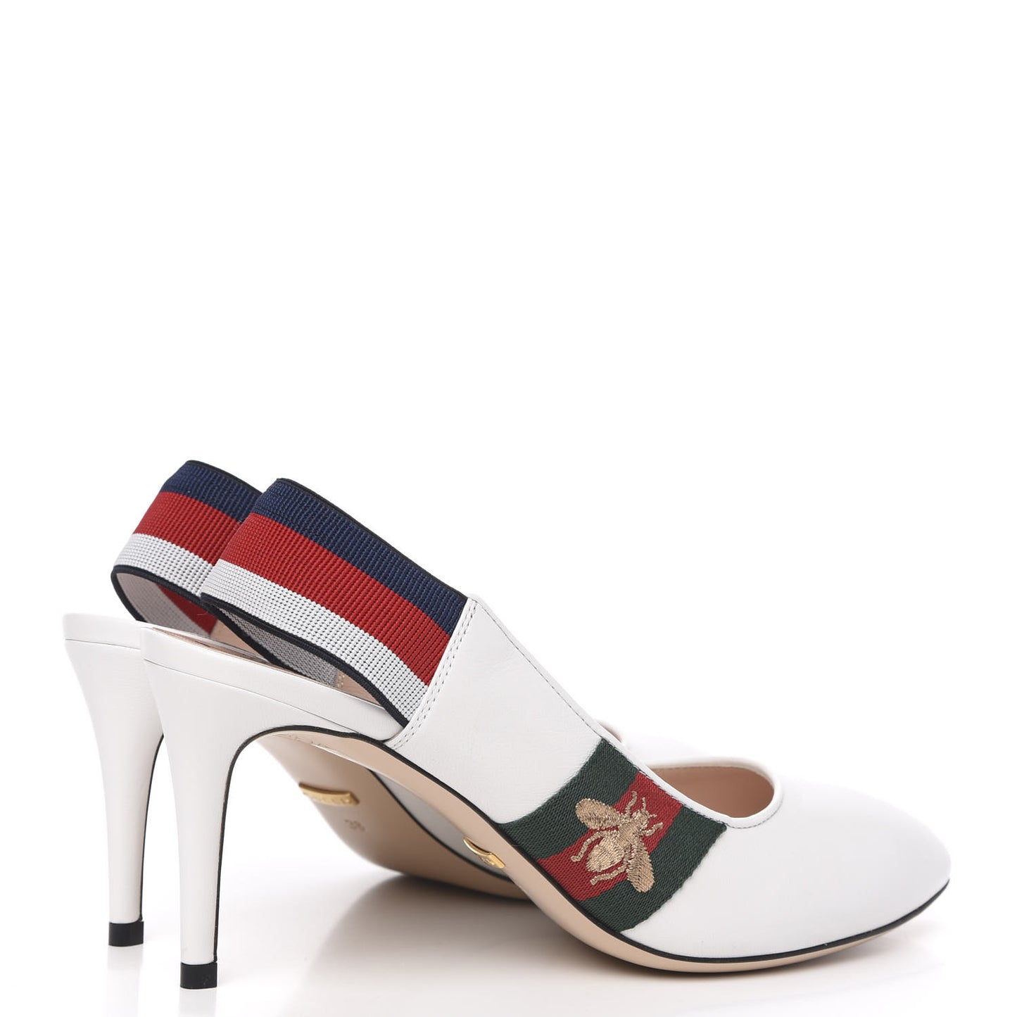 Malaga Kid Web Sylvie Mid Heel Slingback Pumps 38 White