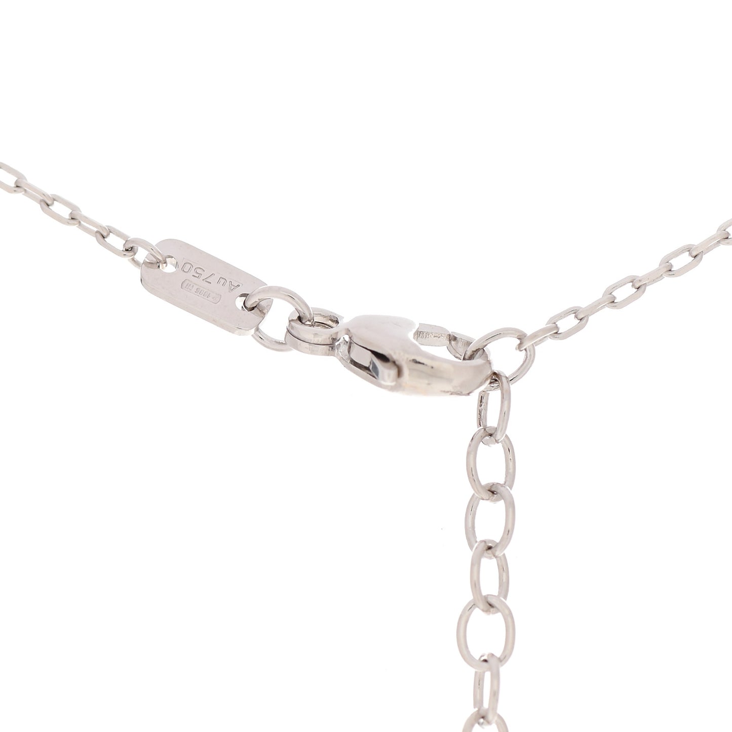 18K White Gold Diamond Running GG Pendant Necklace