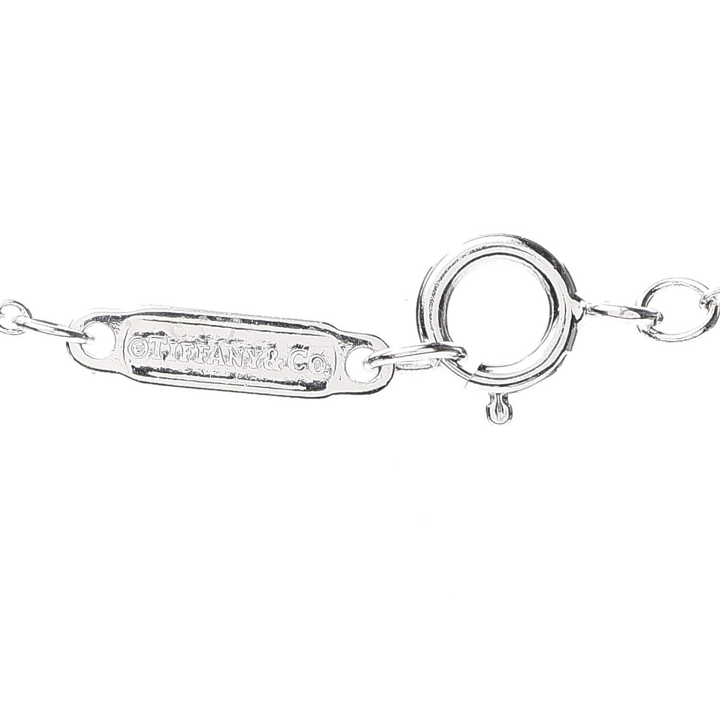 18K White Gold Diamond Small T Smile Pendant Necklace