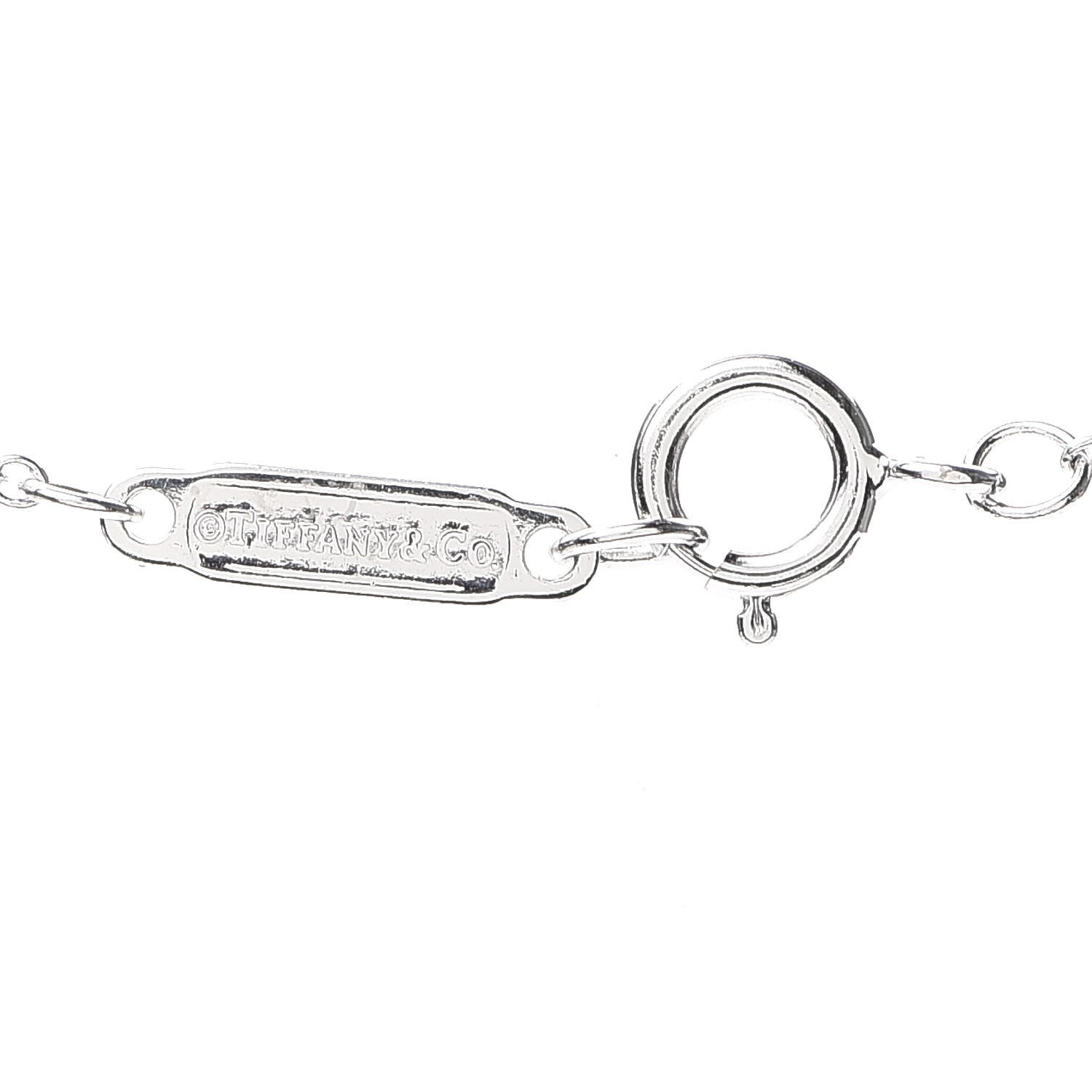 Tiffany 18K White Gold Diamond Small T Smile Pendant Necklace 5 of 6