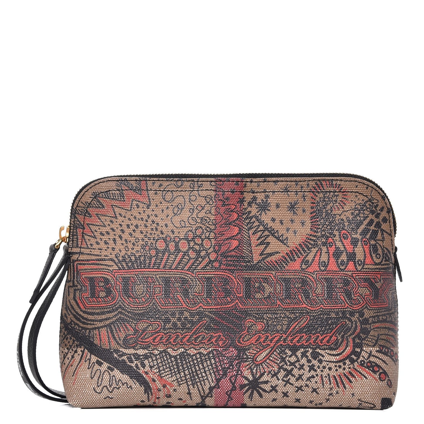 Coated Canvas Check Large Doodle Pouch